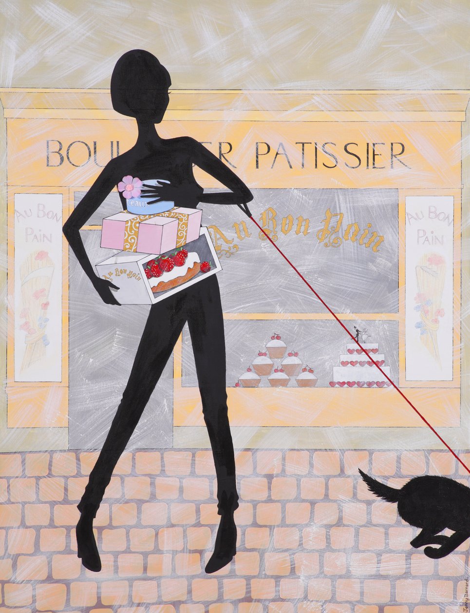 Boulangier Patissier, 2009 (akryl na płótnie) autorstwa Jenny Barnard