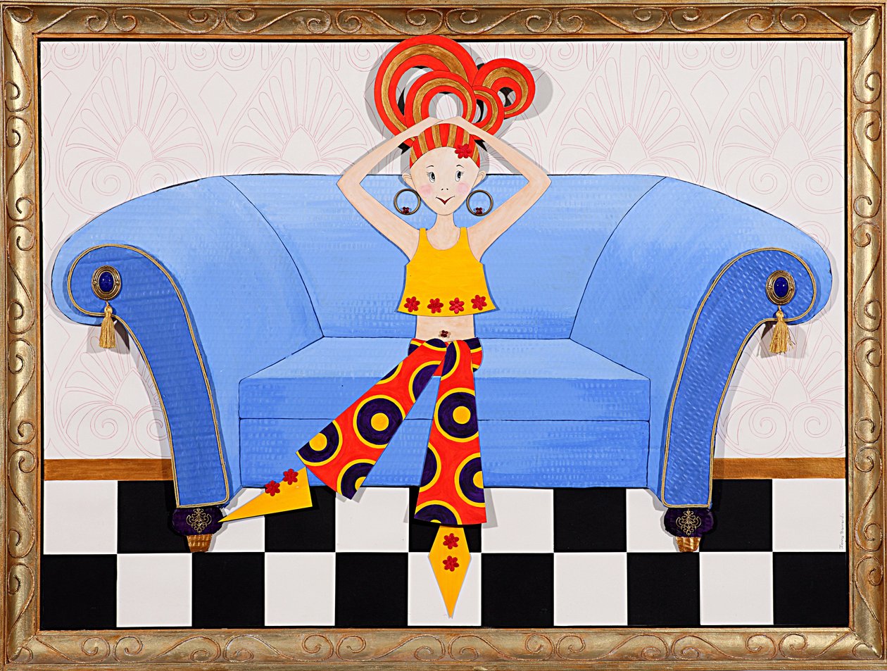 Divan Diva, 2008 (akryl na pokładzie) autorstwa Jenny Barnard