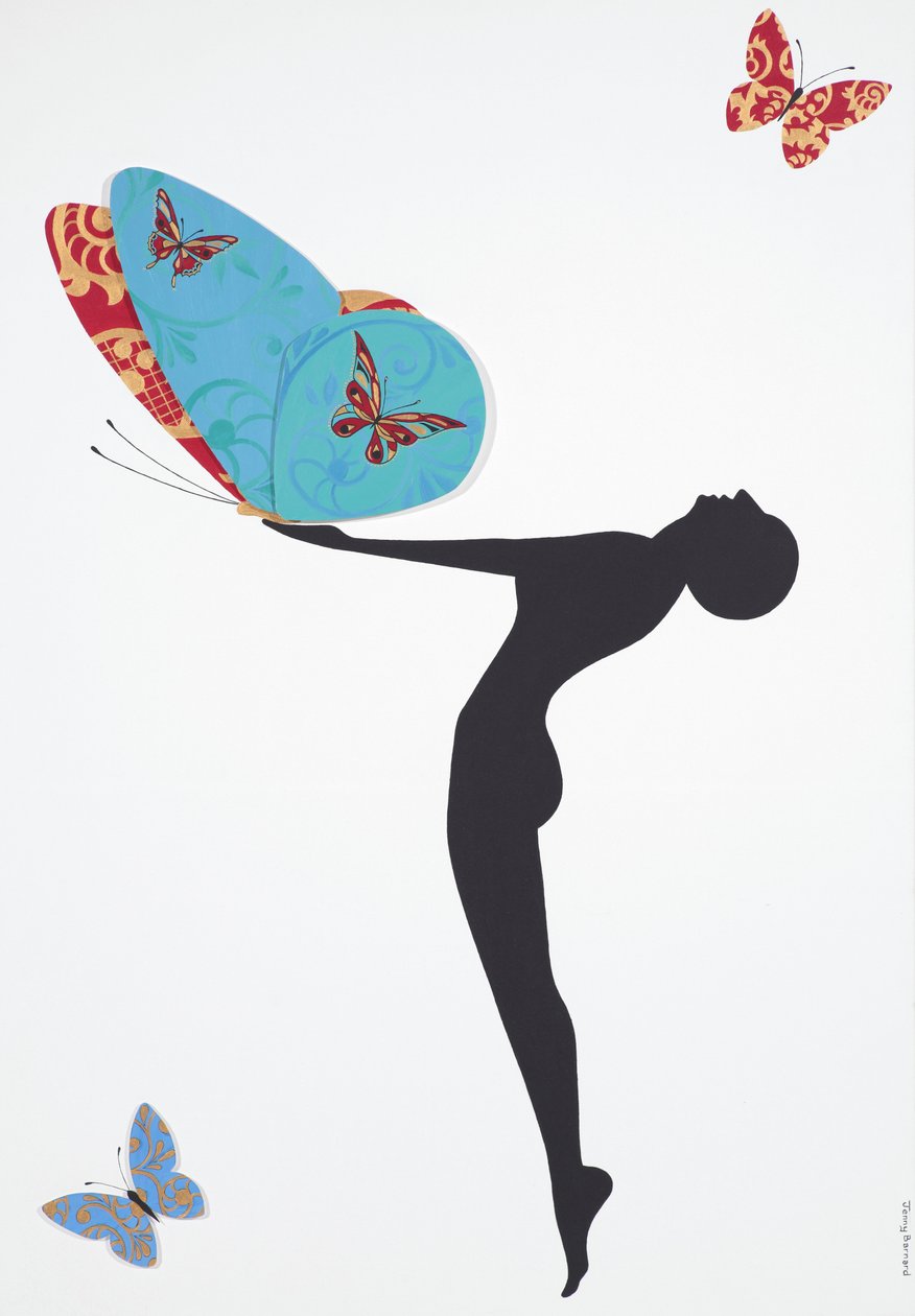 Les Papillons, 2008 (akryl na płótnie) autorstwa Jenny Barnard