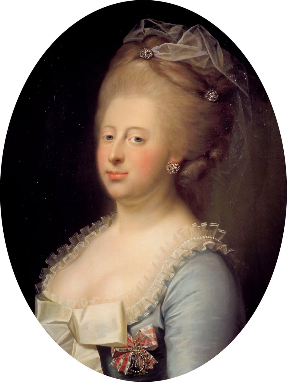 Portret Karoliny Matyldy z Wielkiej Brytanii 1751-1775, królowej Danii, 1771. autorstwa Jens Juel