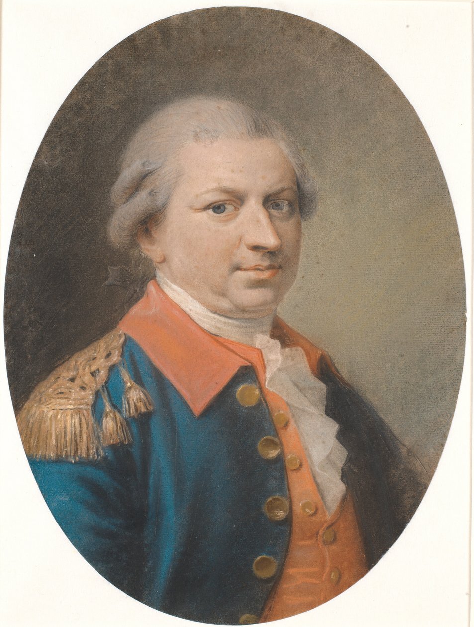 Portret brygadzisty fabrycznego i dowódcy kapitana Henrika Gernera. Owalny profil w trzech czwartych w prawo autorstwa Jens Juel
