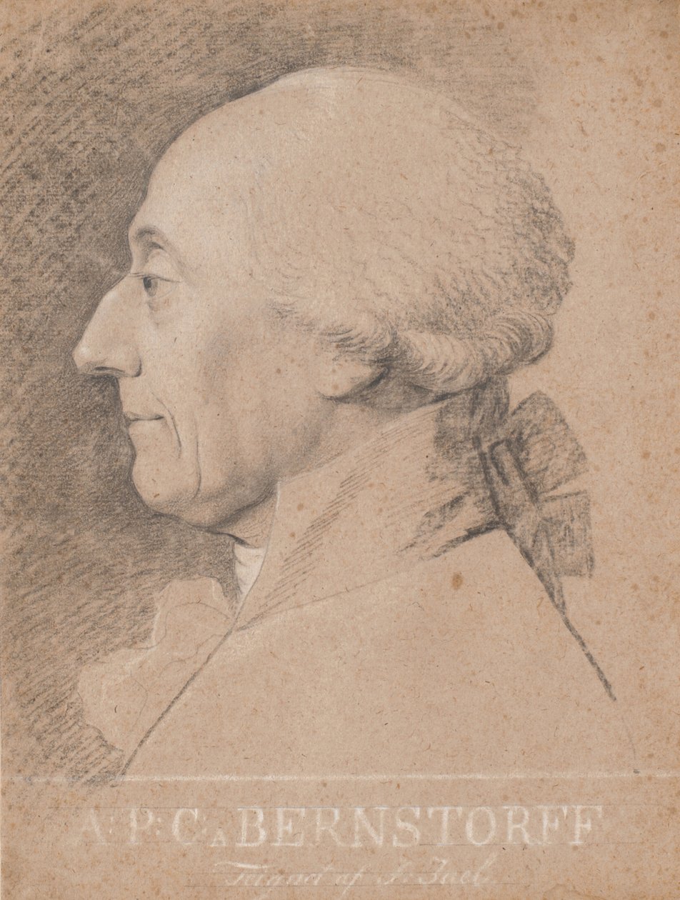 Portret męża stanu A.P. Bernstorff autorstwa Jens Juel