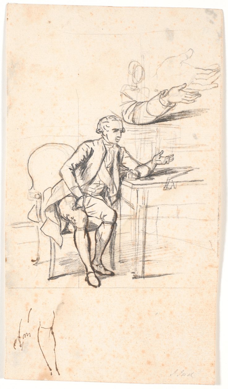 Studium do portretu rodziny Holmskioldów z 1787 r.: tajna rada. Theodor Holmskiold siedzący przy stole autorstwa Jens Juel