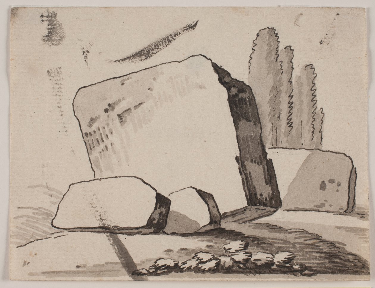 Fragmenty ruin i cyprysy autorstwa Jens Petersen Lund