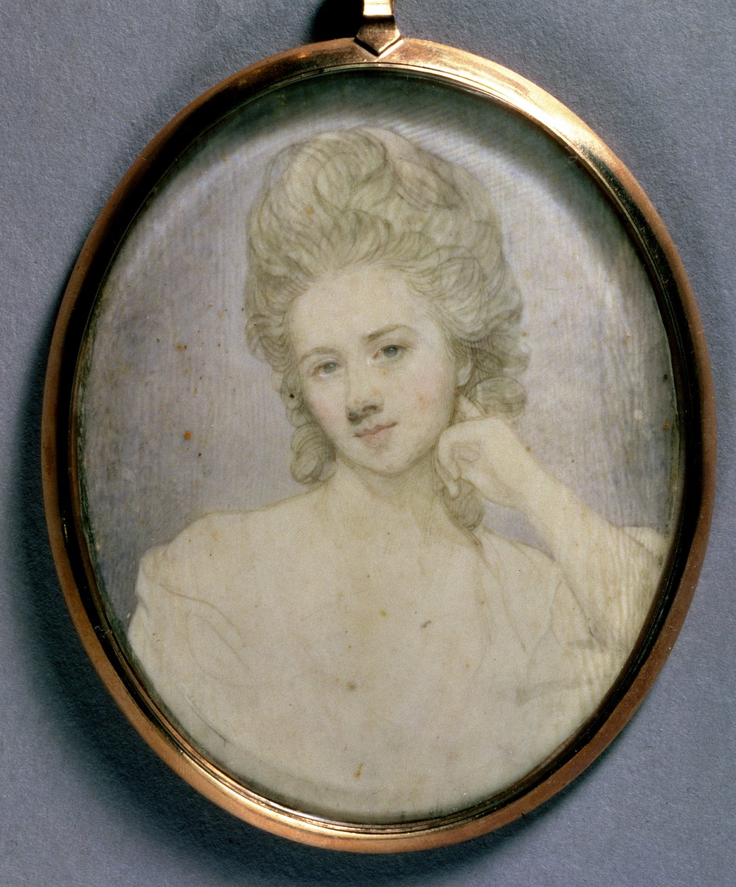 Miniatura portretowa Georgiany, księżnej Devonshire, c.1775 autorstwa Jeremiah Meyer