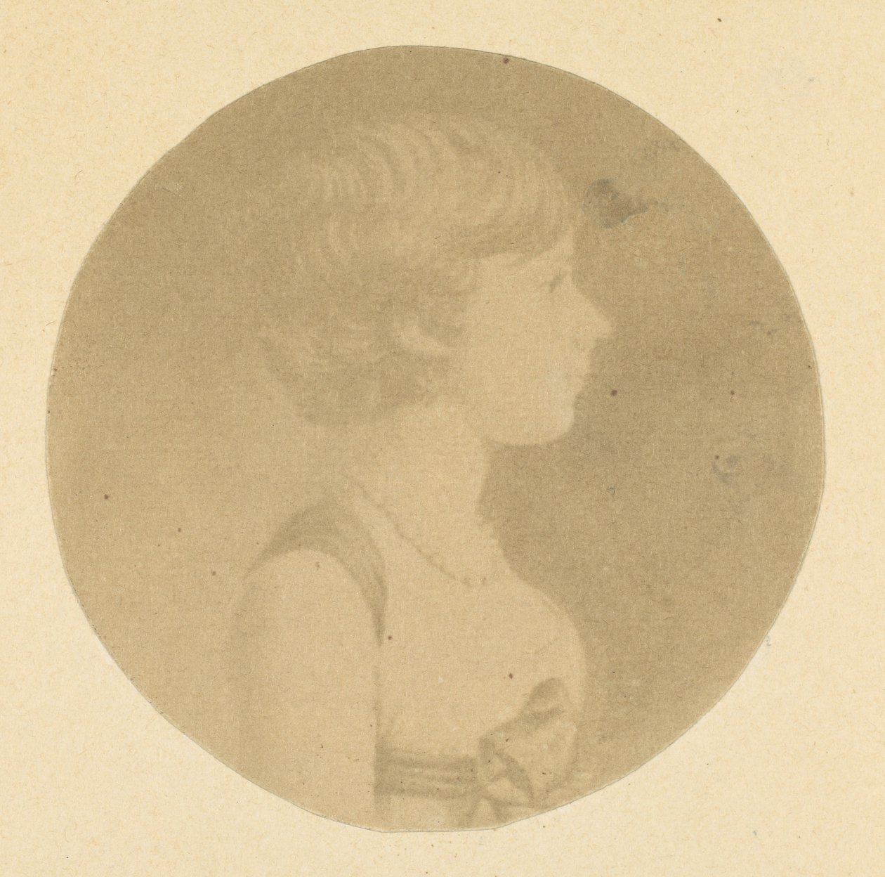 Mezzotintowy portret dziewczyny z profilu, z kolekcji portretów St. Memin, 1862. autorstwa Jeremiah Gurney