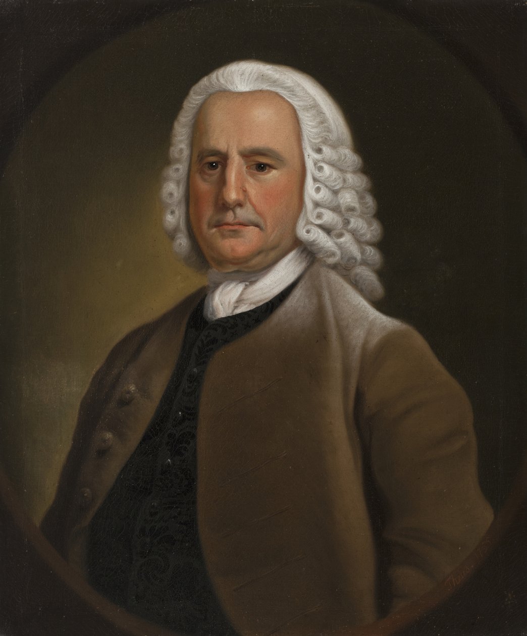 Portret mężczyzny, prawdopodobnie Izaaka Holmesa, ok. 1755 r. autorstwa Jeremiah Theus