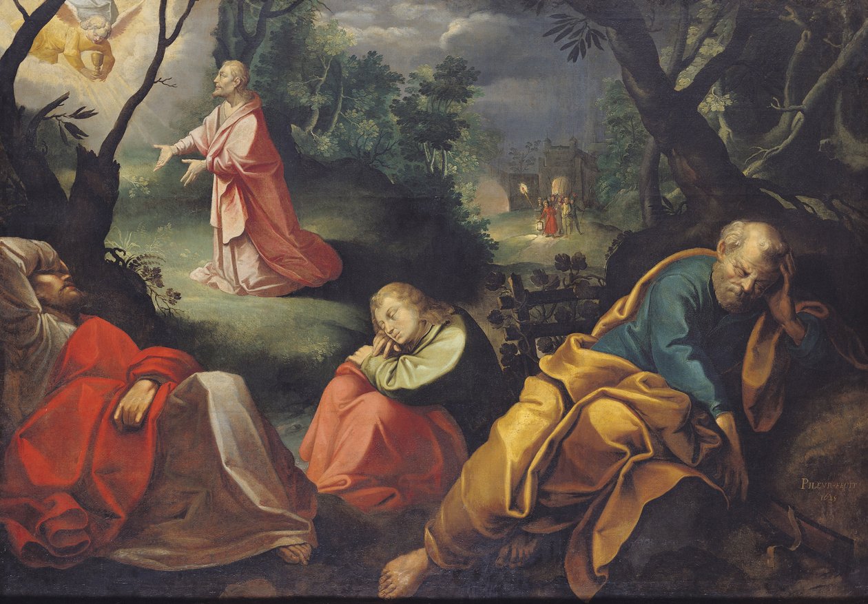 Chrystus w Ogrodzie Oliwnym, 1625 autorstwa Jeremie Le Pilleur