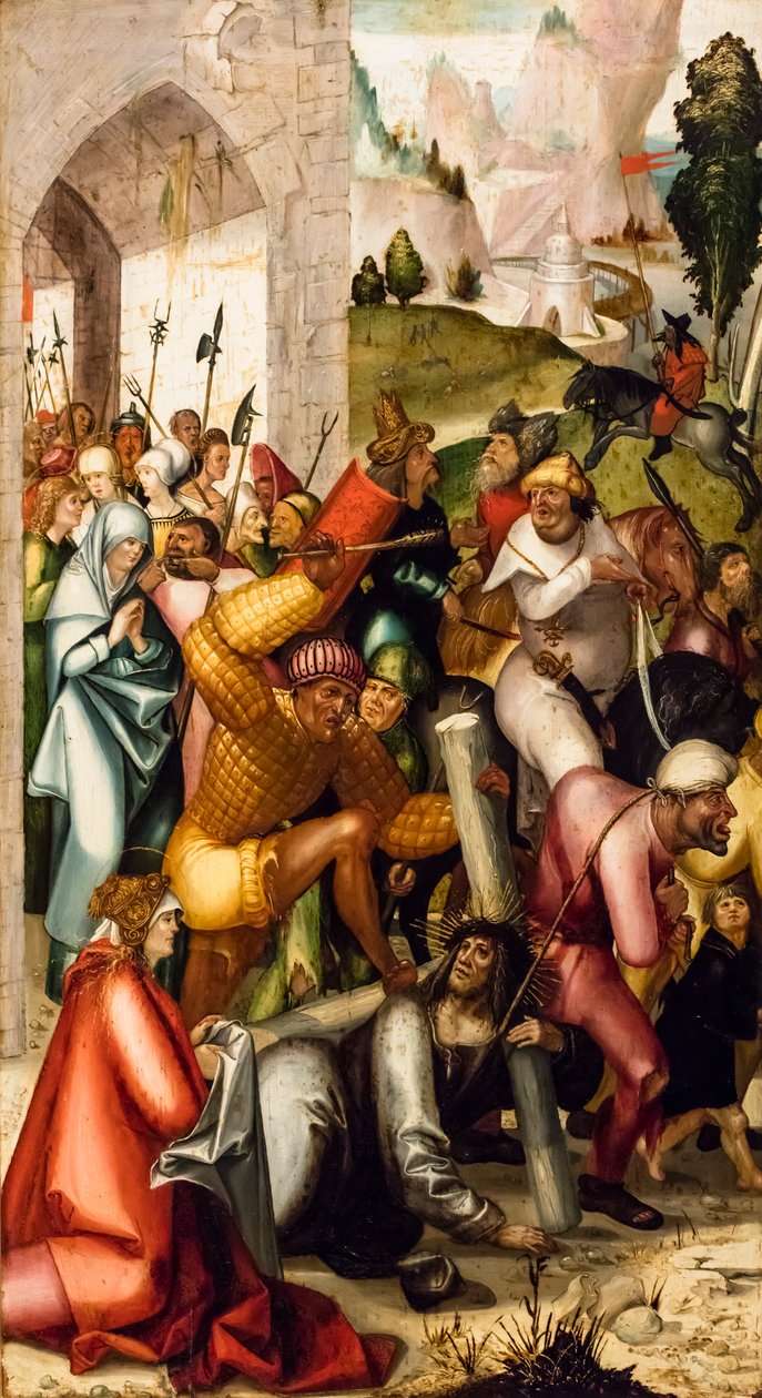 Niesienie krzyża, ok. 1515 (tempera i olej na drewnie iglastym) autorstwa Jerg Ratgeb