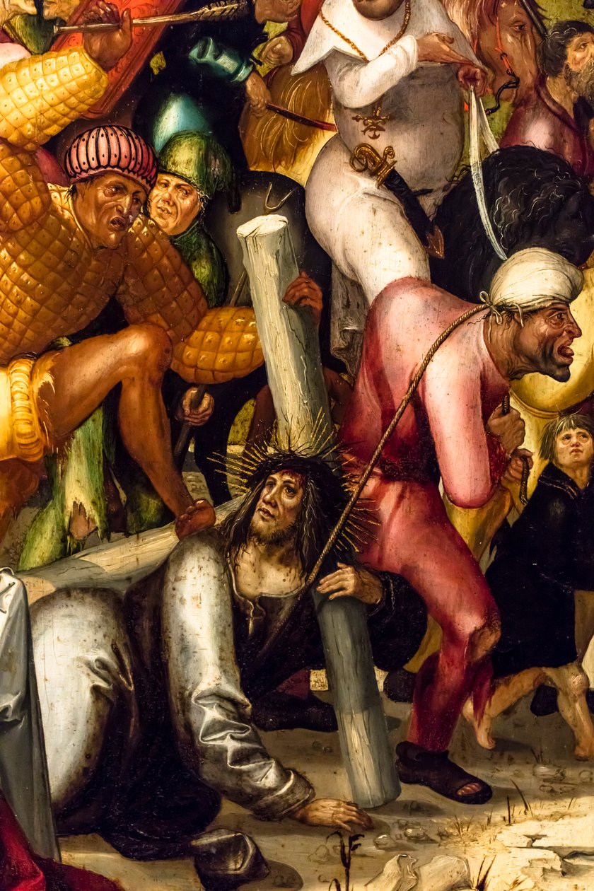 Niesienie krzyża, ok. 1515 (tempera i olej na drewnie iglastym) autorstwa Jerg Ratgeb