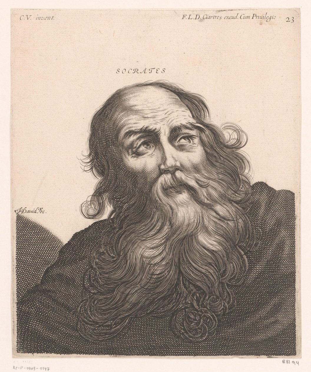 Portret Sokratesa Sokrates (tytuł na obiekcie) Popiersia filozofów i królów (tytuł serii) autorstwa Jerôme David