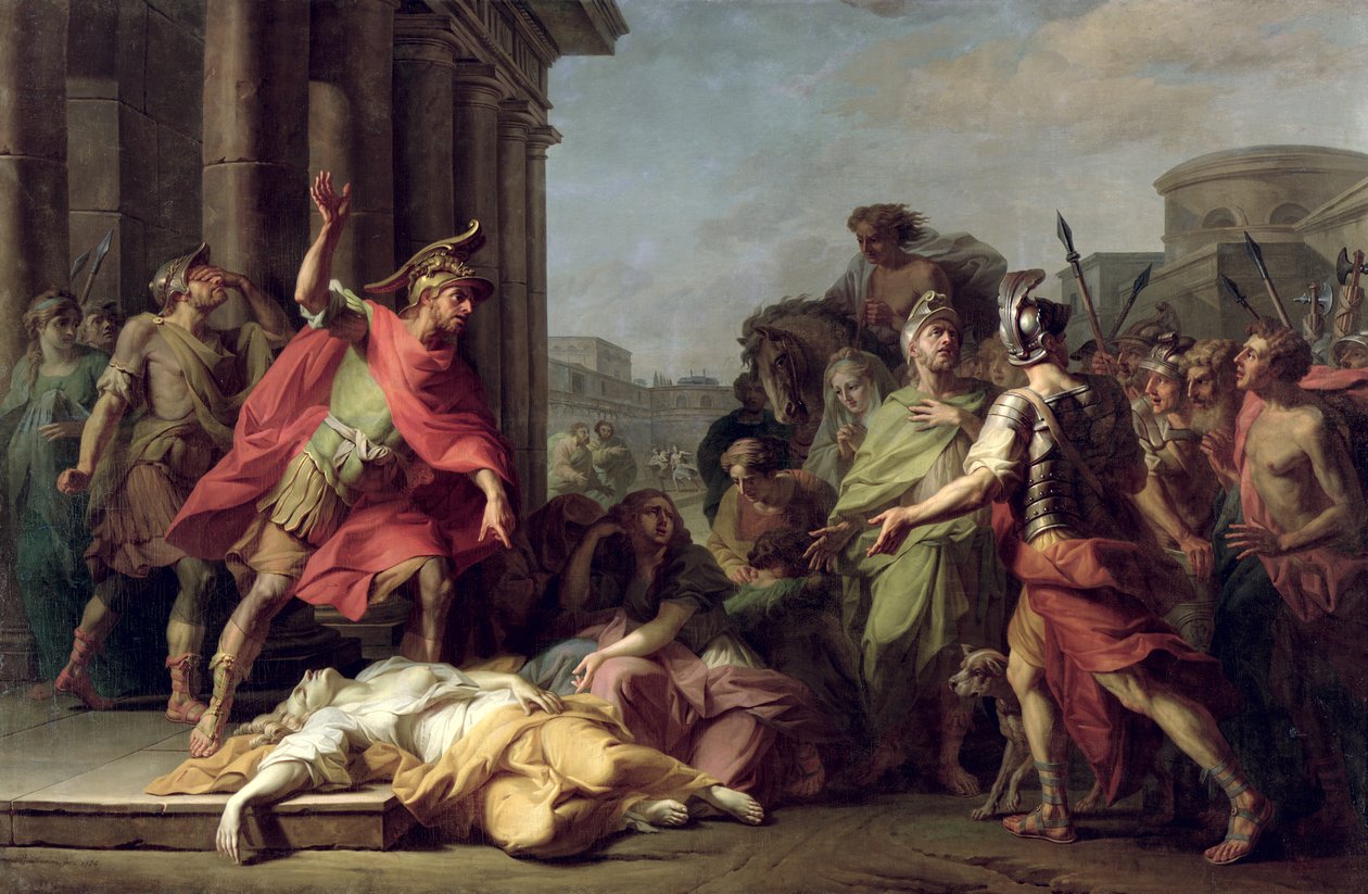 Śmierć Lukrecji, 1784 autorstwa Jerome Preudhomme