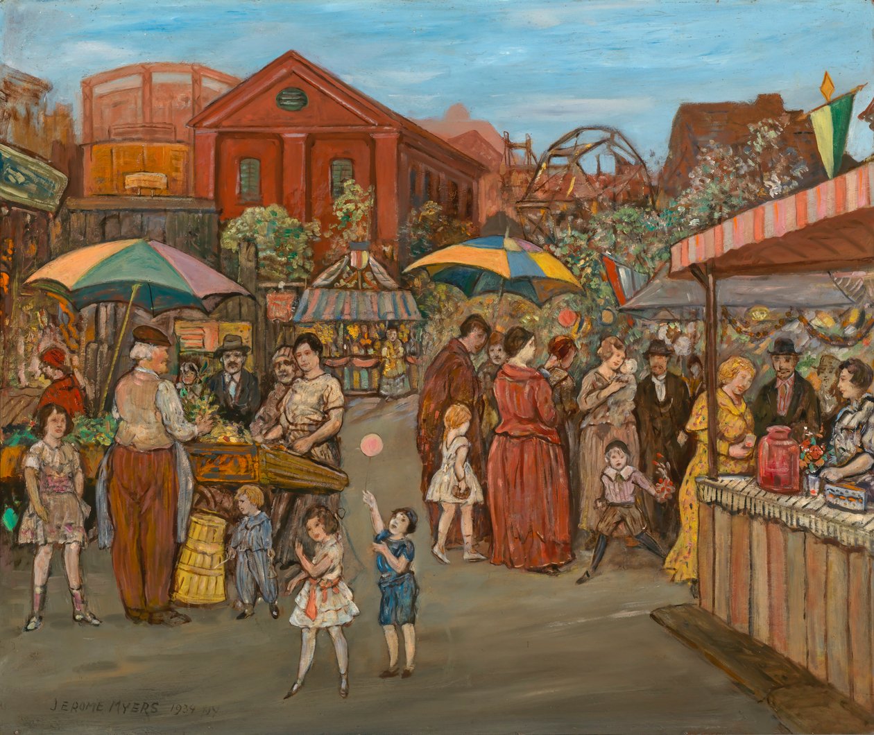 Włosi w Jefferson Park, 1934. autorstwa Jerome Myers