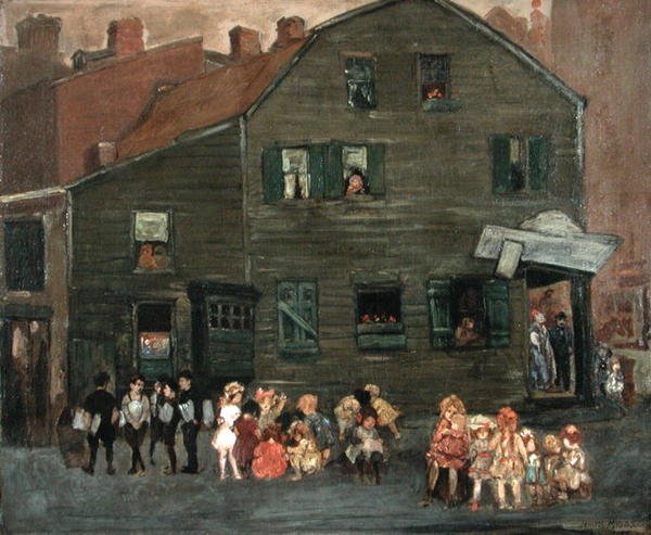 Stary Dom, ok. 1910 (olej na płótnie) autorstwa Jerome Myers