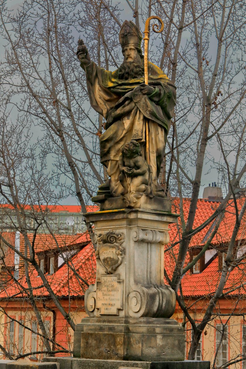Pomnik św. Augustyna z Hippony na Moście Karola autorstwa Jeronym (1632 1709) Kohl