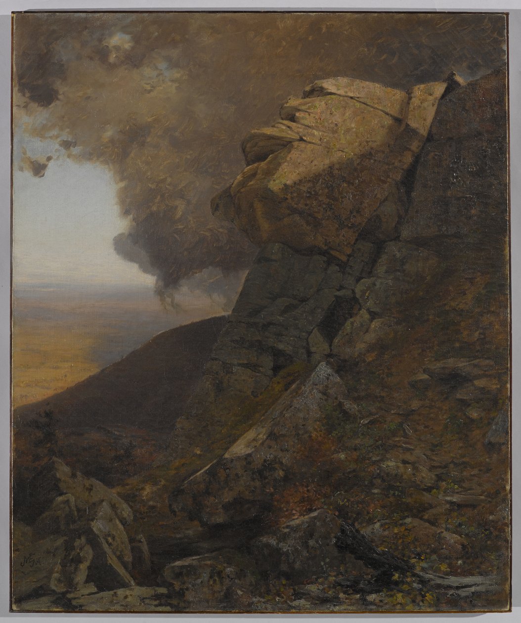 Klif w Kaatskills, c.1863 autorstwa Jervis McEntee