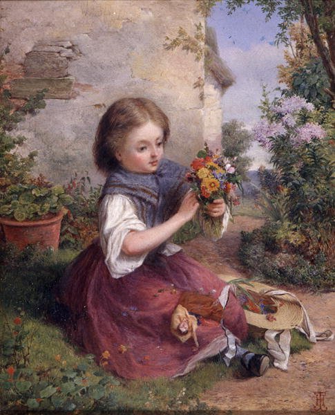 Posy, ok.1880 (olej na panelu) autorstwa Jessica (attr.to) Hayllar