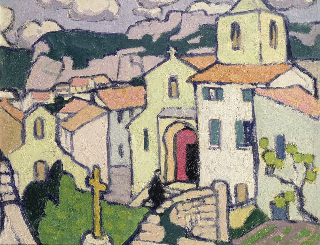 Les Baux, kapłan wchodzi do swojego kościoła, ok. 1911 autorstwa Jessica Stewart Dismorr