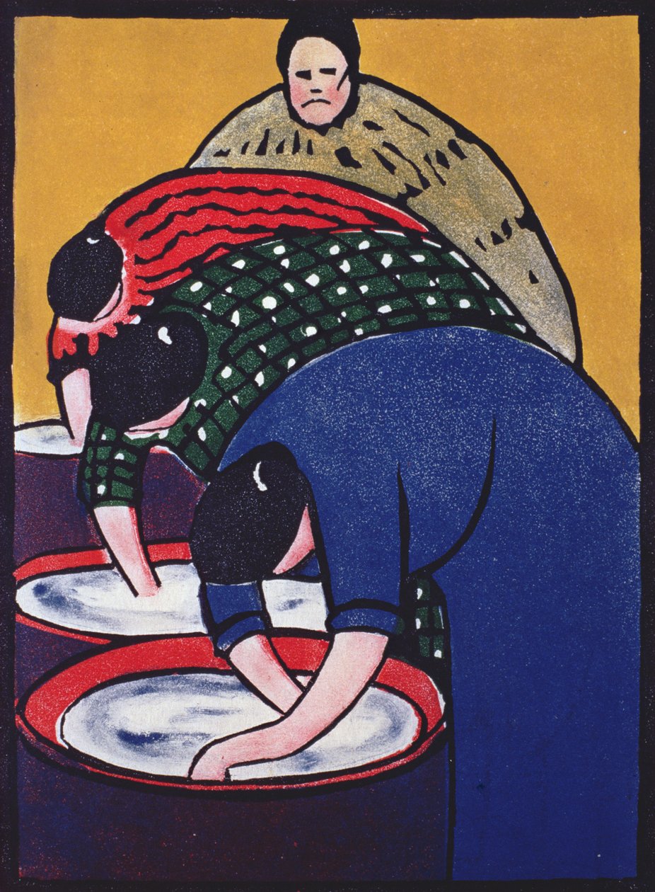 Nadzorczyni Praczek (linoryt) autorstwa Jessie Mackintosh