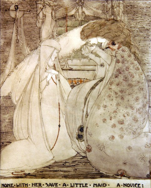 Nikt z nią Save a Little Maid (długopis, tusz i pranie na papierze) autorstwa Jessie Marion King
