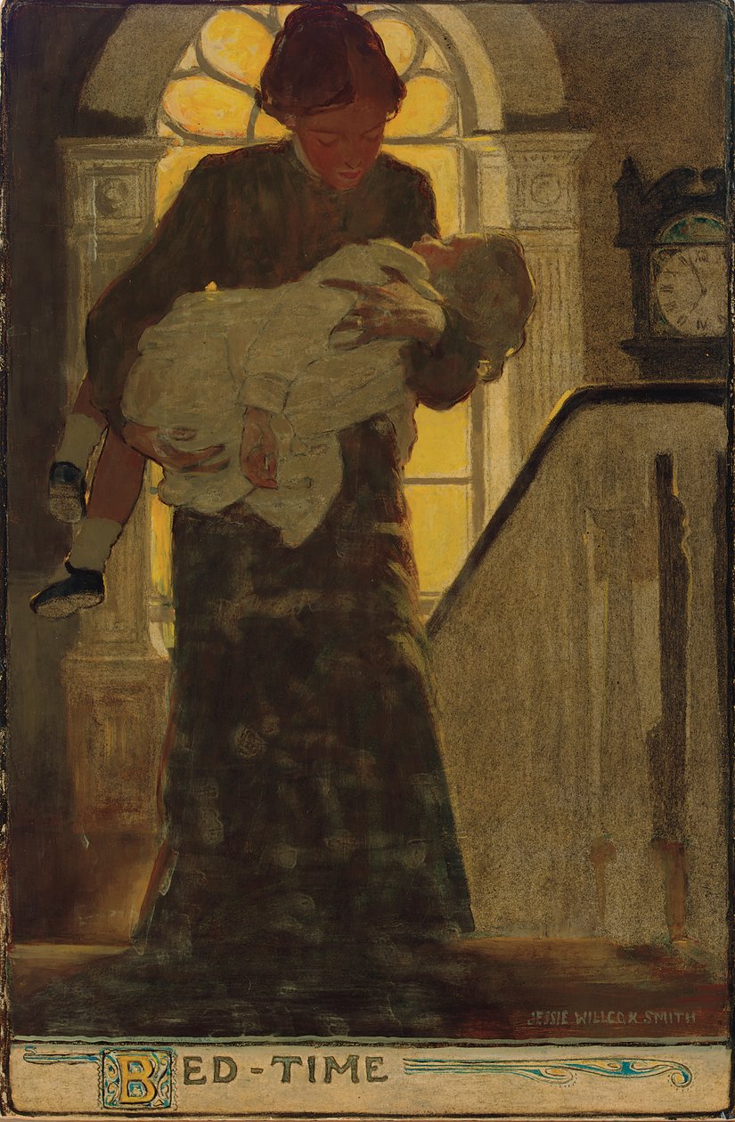 Bed-Time, ok. 1902 (węgiel, akwarela i olej na pokładzie) autorstwa Jessie Willcox Smith