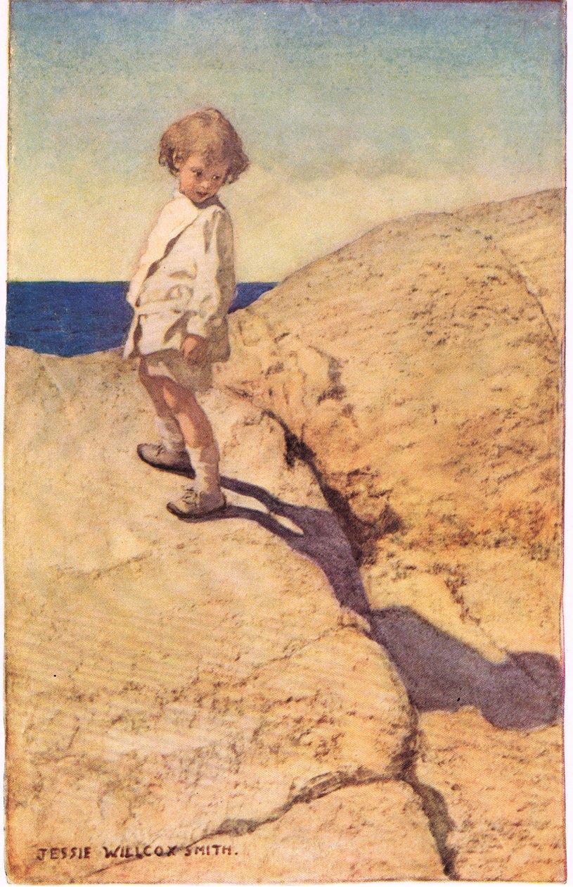 Dziecko i ich cień, z „Ogrodu Dziecka wersetów” Roberta Louisa Stevensona, opublikowane 1885 (kolor lito) autorstwa Jessie Willcox Smith