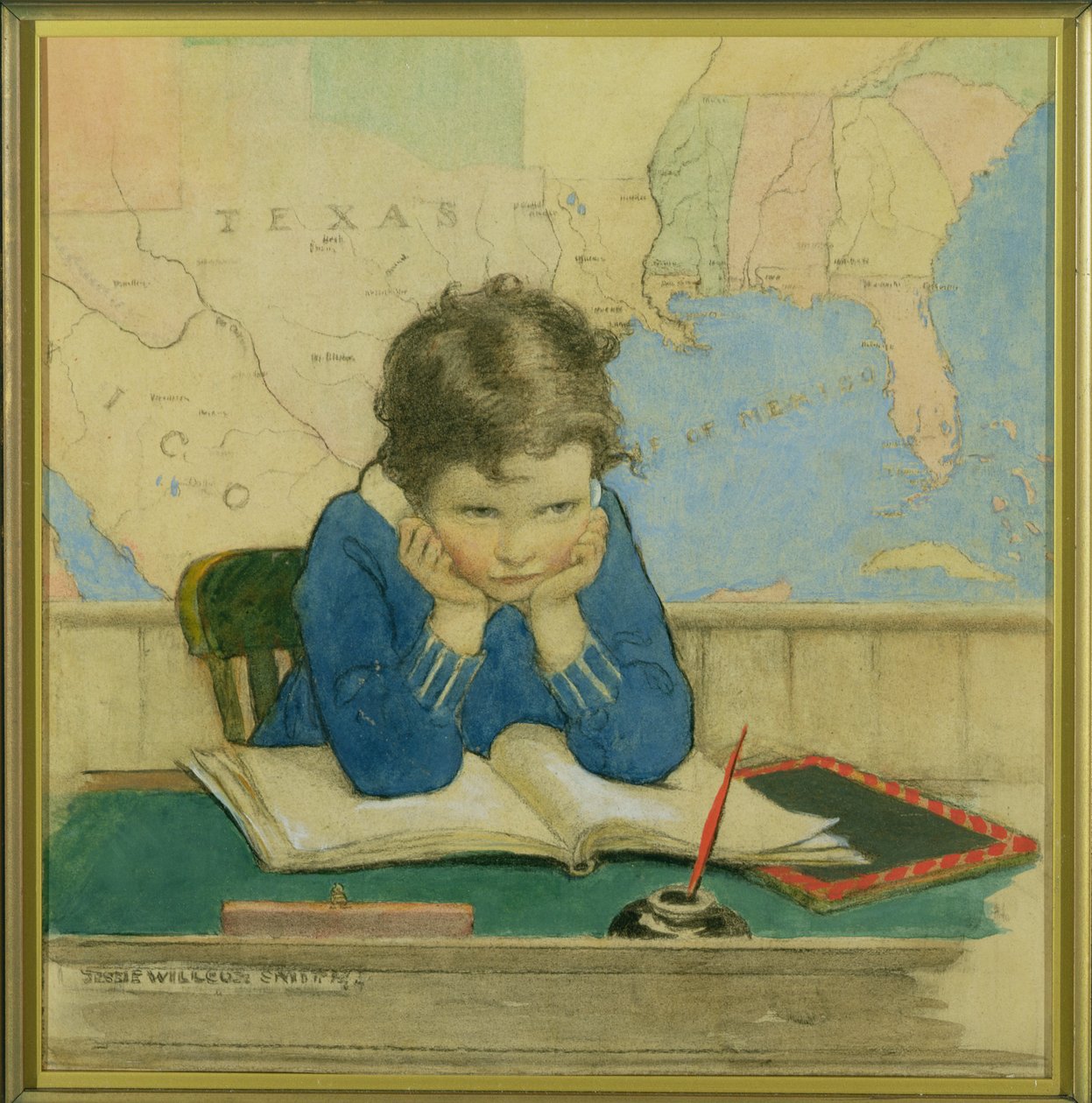 Ilustracja na okładkę magazynu Good Housekeeping, październik 1928 (akwarela i węgiel na papierze) autorstwa Jessie Willcox Smith