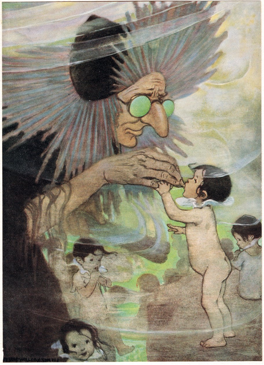 Pani Bedoneasyoudid, ilustracja z „Wodnych dzieci” wielebnego Charlesa Kingsleya (kolor lito) autorstwa Jessie Willcox Smith
