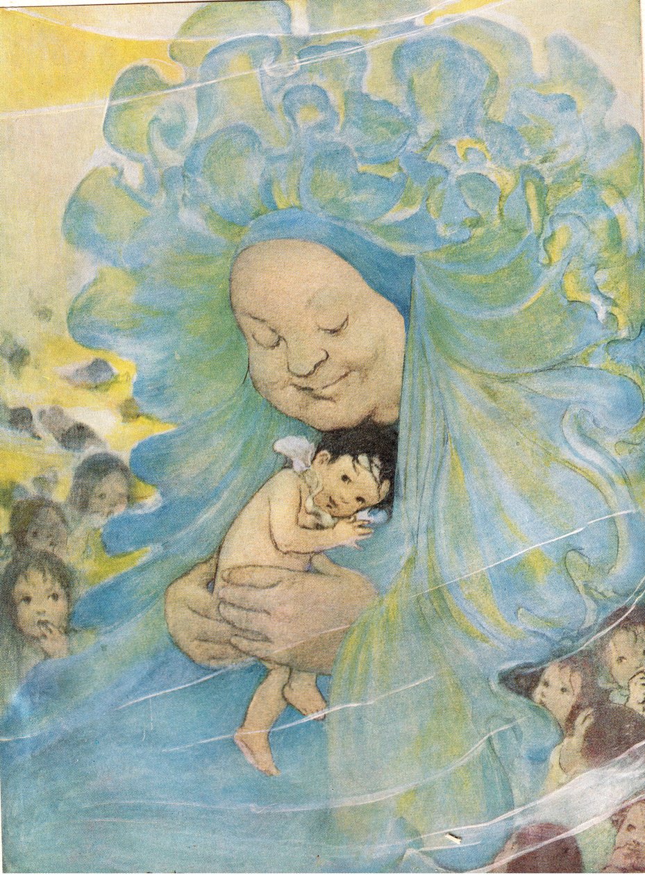 Mrs Doasyouwouldbedoneby, ilustracja do „Wodnych dzieci” wielebnego Charlesa Kingsleya (kolor lito) autorstwa Jessie Willcox Smith