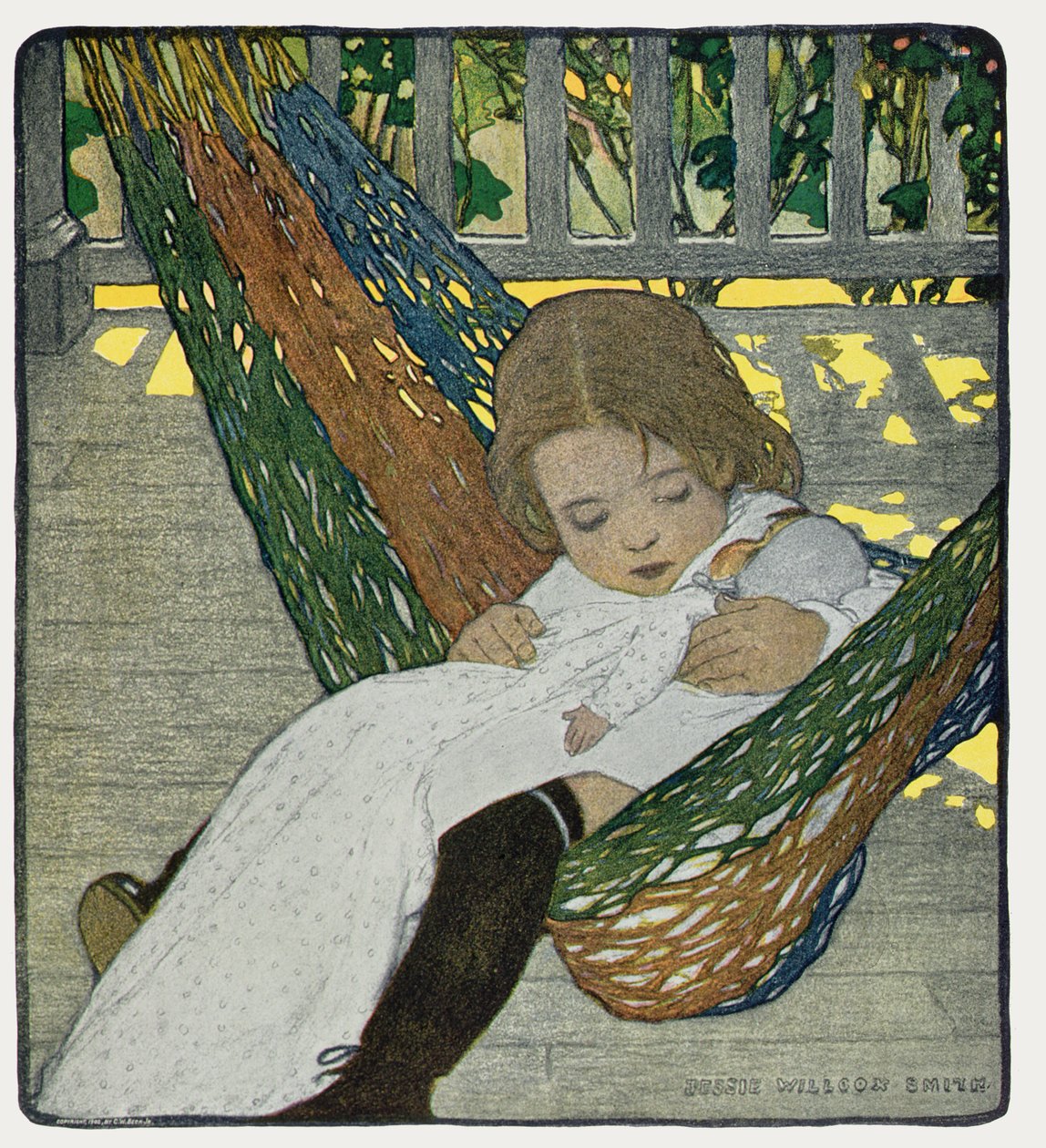 Kołysająca się lalka do spania autorstwa Jessie Willcox Smith