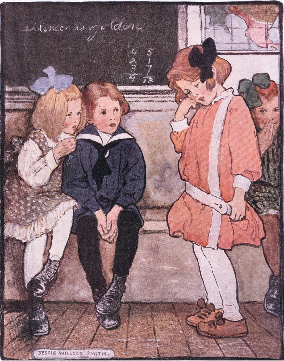 Zeszła z peronu, wciąż dzielnie dławiąc łzy (kolor lito) autorstwa Jessie Willcox Smith