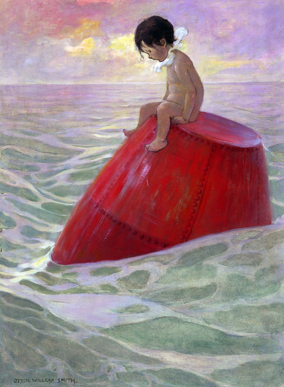 Tom siedział na boi długie dni autorstwa Jessie Willcox Smith
