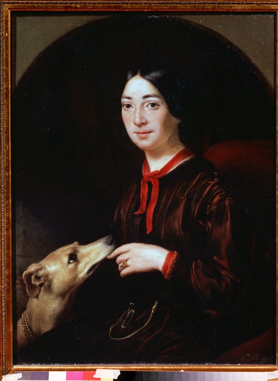 „Portret śpiewaczki i kompozytorki Pauliny Viardot (1821-1910)” Obraz Eugene Pluchart (1809-1880) ok. 1853 Musee Tropinine (Tropinin), Moskwa autorstwa Jewgenij Alexandrowitsch Pluchart