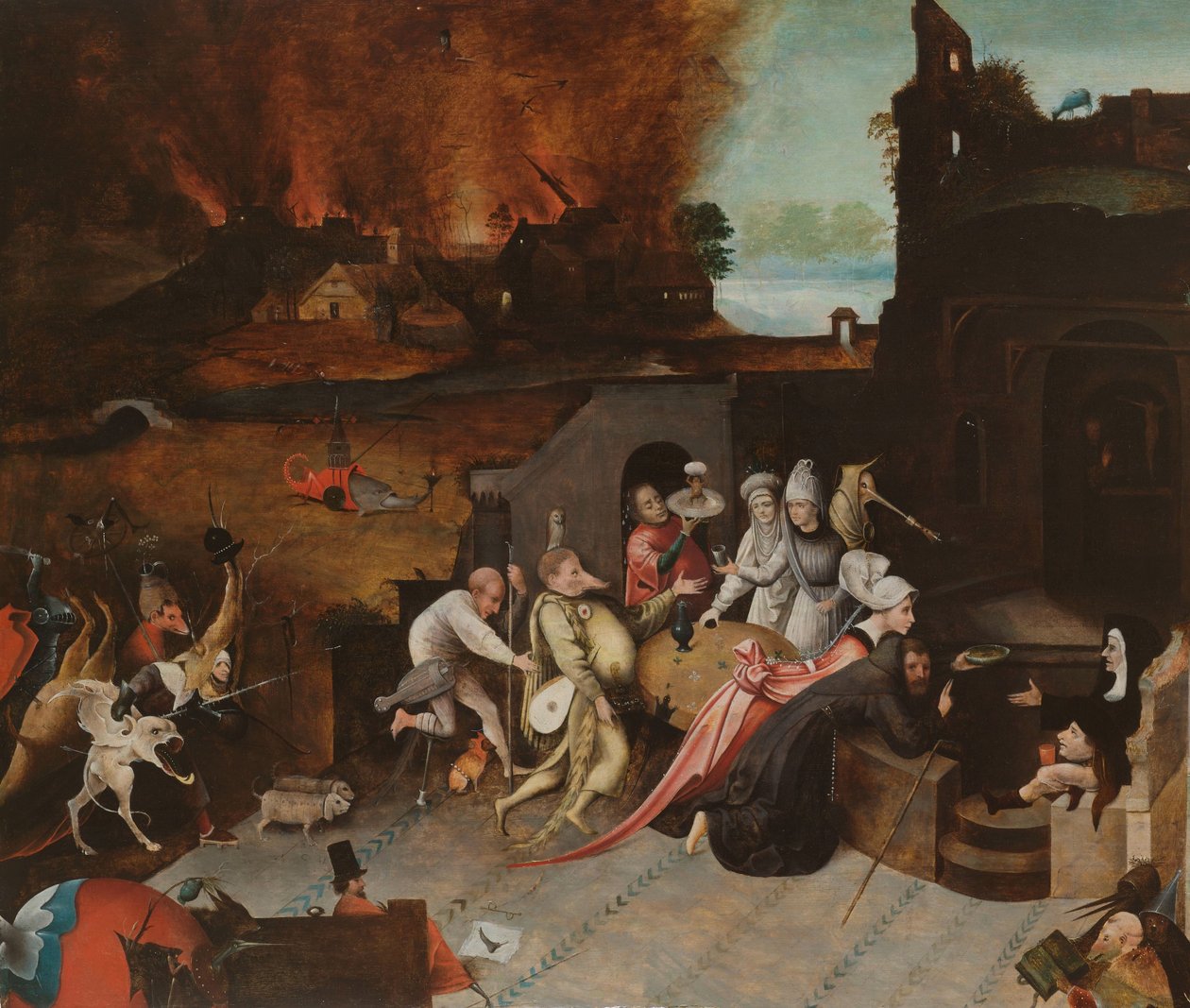 Kuszenie św. Antoniego autorstwa Jheronimus Bosch (copy after)