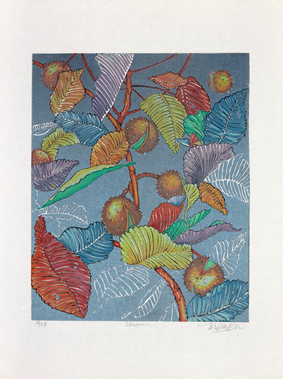 Jesień, 2019 (drzeworyt) autorstwa Jim Monson