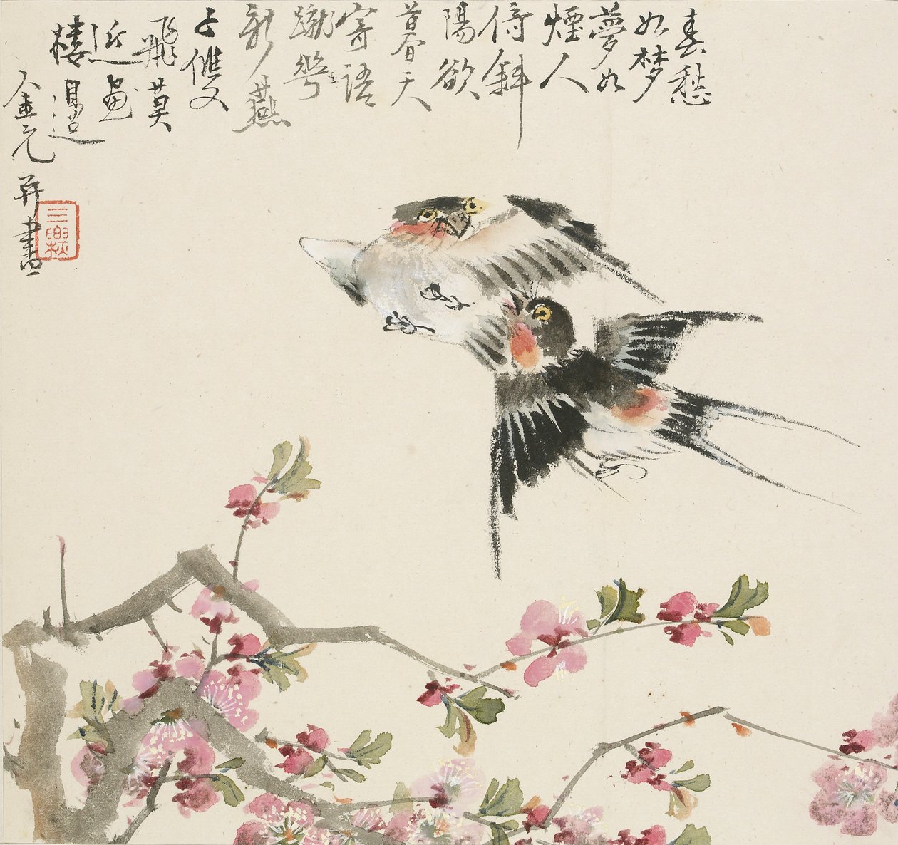 Para jaskółek, 1857 autorstwa Jin Yuan