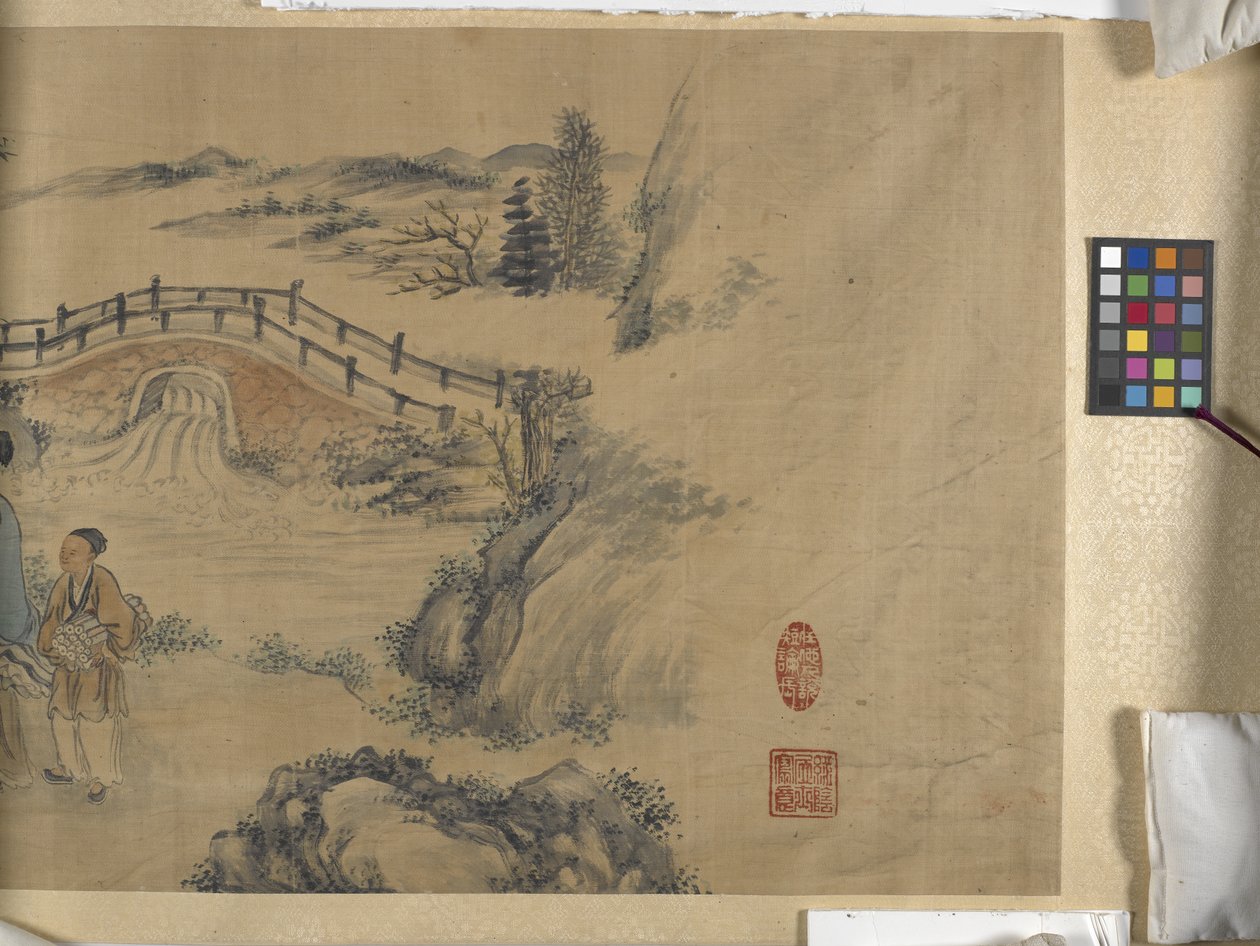 Gathering At The Lanting Orchid Pavilion (atrament i kolor na satynie) autorstwa Jiuru Chen