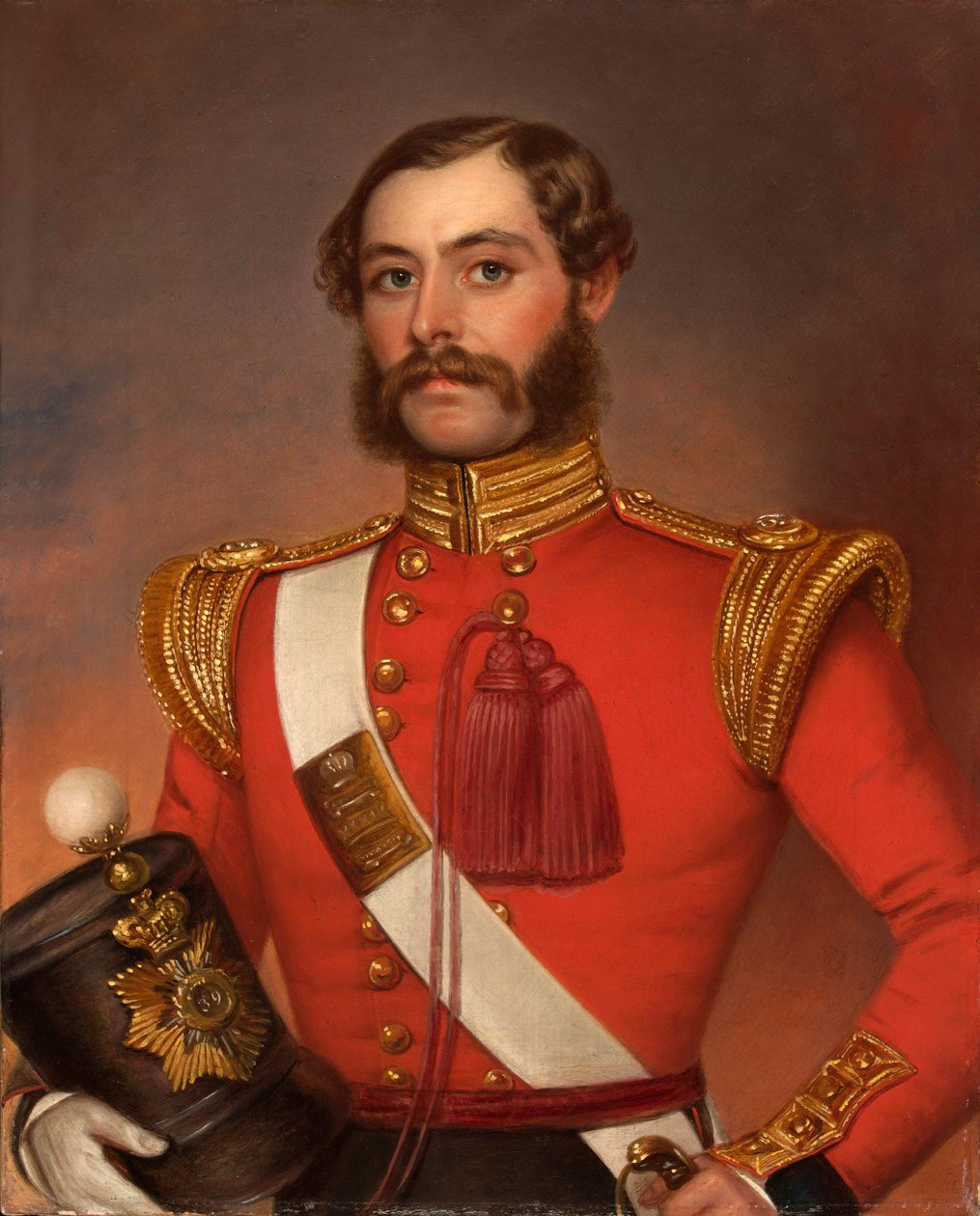 Porucznik William Munro, 39 Pułk Piechoty (Dorsetshire), c.1844 (olej na płótnie) autorstwa Jivan Ram