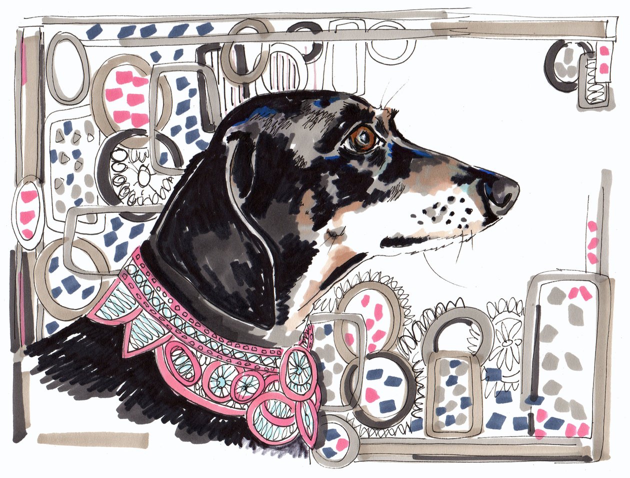Lacey Jamnik, 2013, (pióro, tusz na papierze) autorstwa Jo Chambers