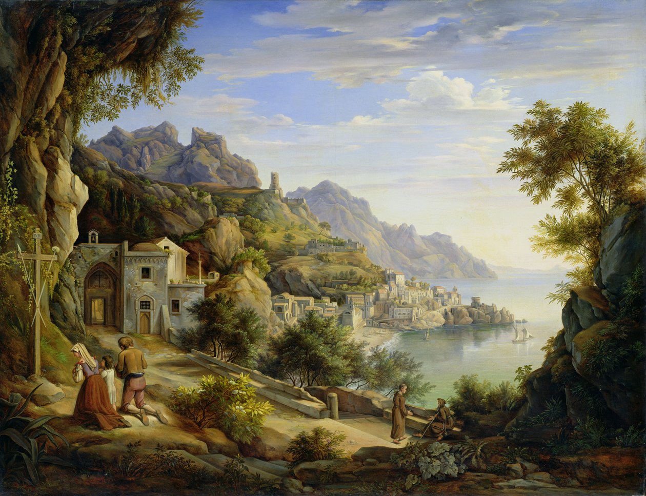 Nad Zatoką Salerno, 1826 r. autorstwa Joachim Faber