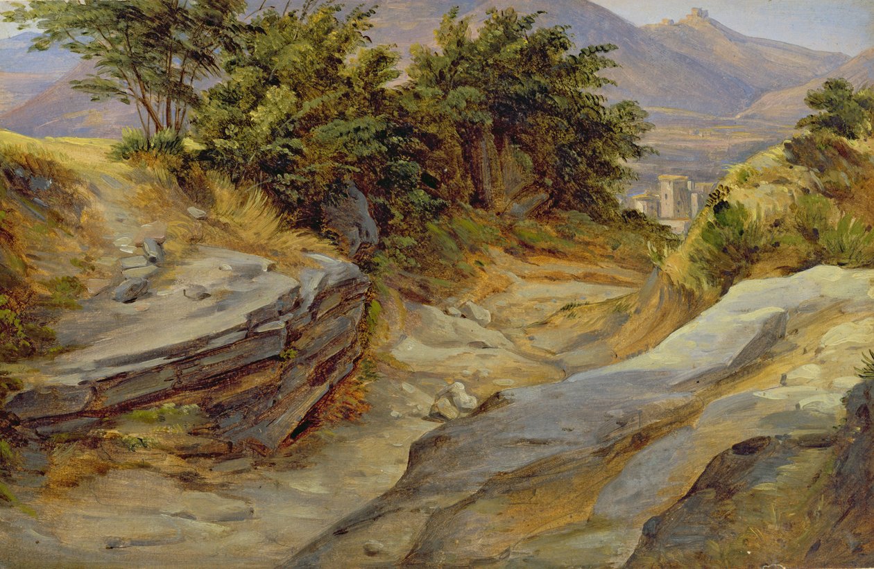 Włoski pejzaż górski, ok. 1824 (wc na papierze) autorstwa Joachim Faber