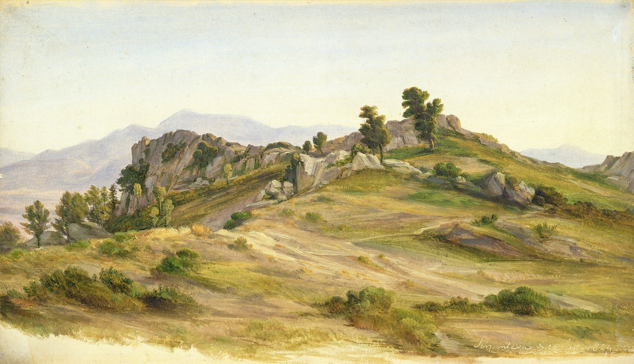 Serpentara w Olevano, 1824 (olej na papierze oprawiony na kartonie) autorstwa Joachim Faber