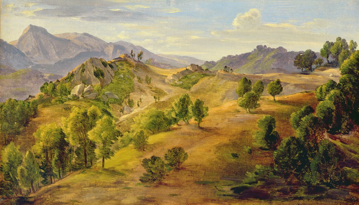 Serpentara w Olevano, ok. 1824 (olej na papierze położony na pokładzie) autorstwa Joachim Faber