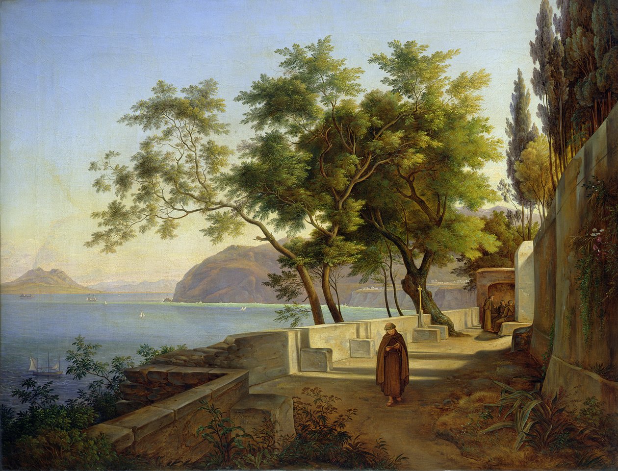 Taras Kapucynów w Sorrento, 1828 autorstwa Joachim Faber
