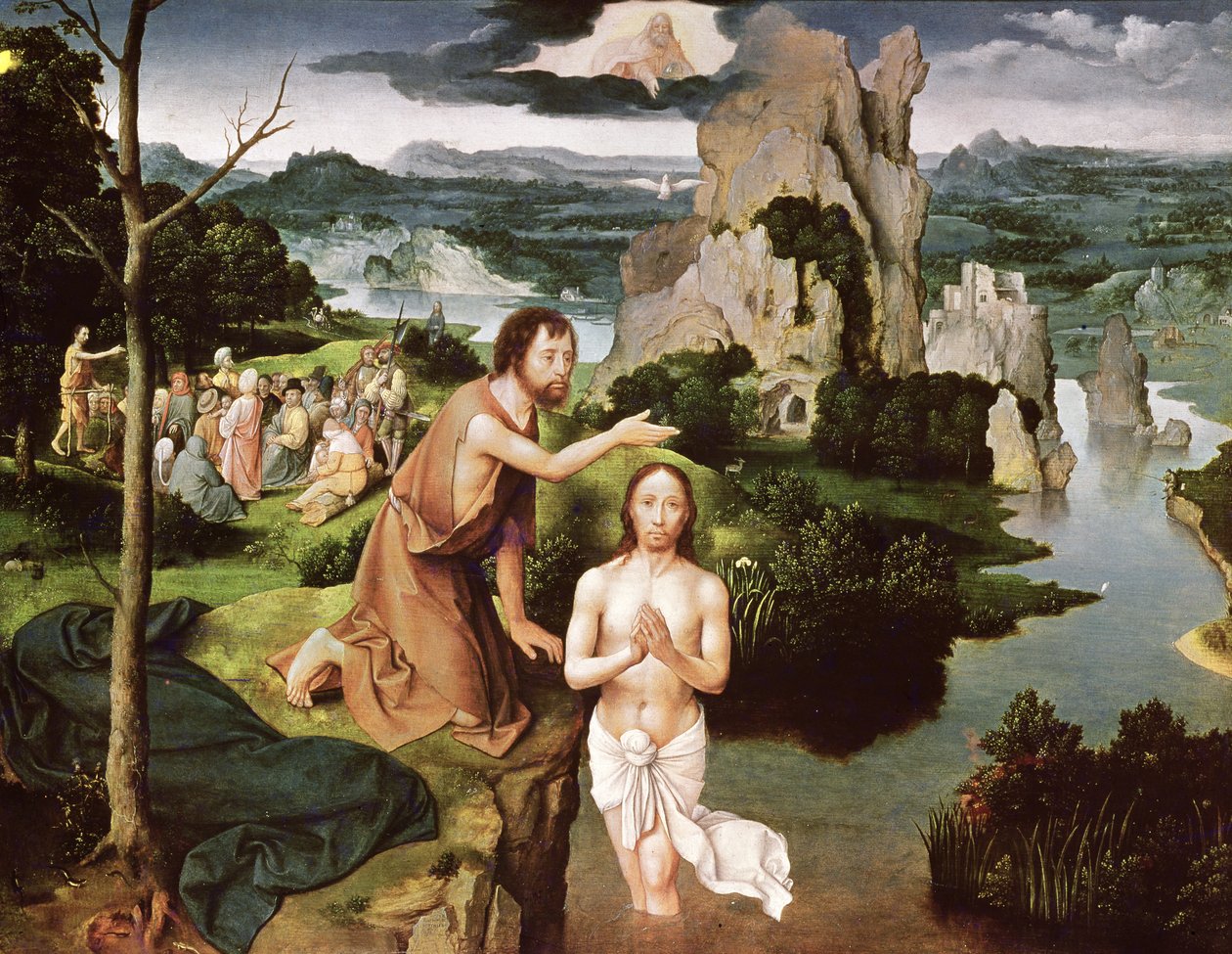 Chrzest Chrystusa, ok. 1515 autorstwa Joachim Patinir
