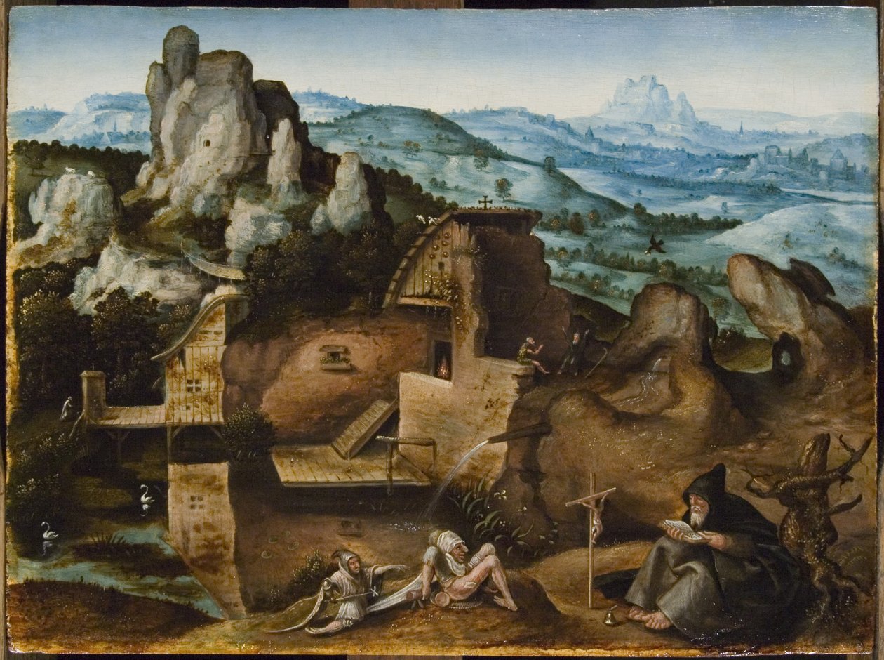 Kuszenie św. Antoniego autorstwa Joachim Patinir