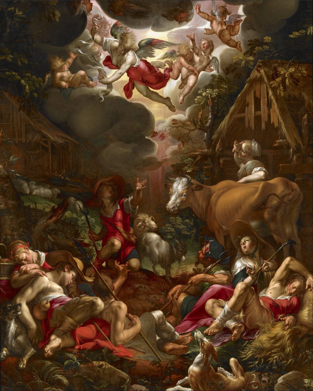 Zwiastowanie pasterzom autorstwa Joachim Wtewael or Utewael