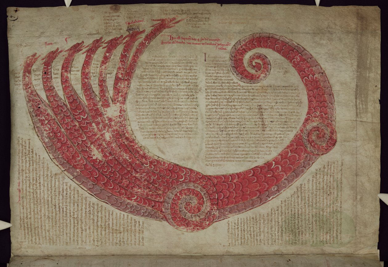 MS 255A fol.7r Fantastyczne stworzenie, z Liber Figuarum autorstwa Joachim of Fiore