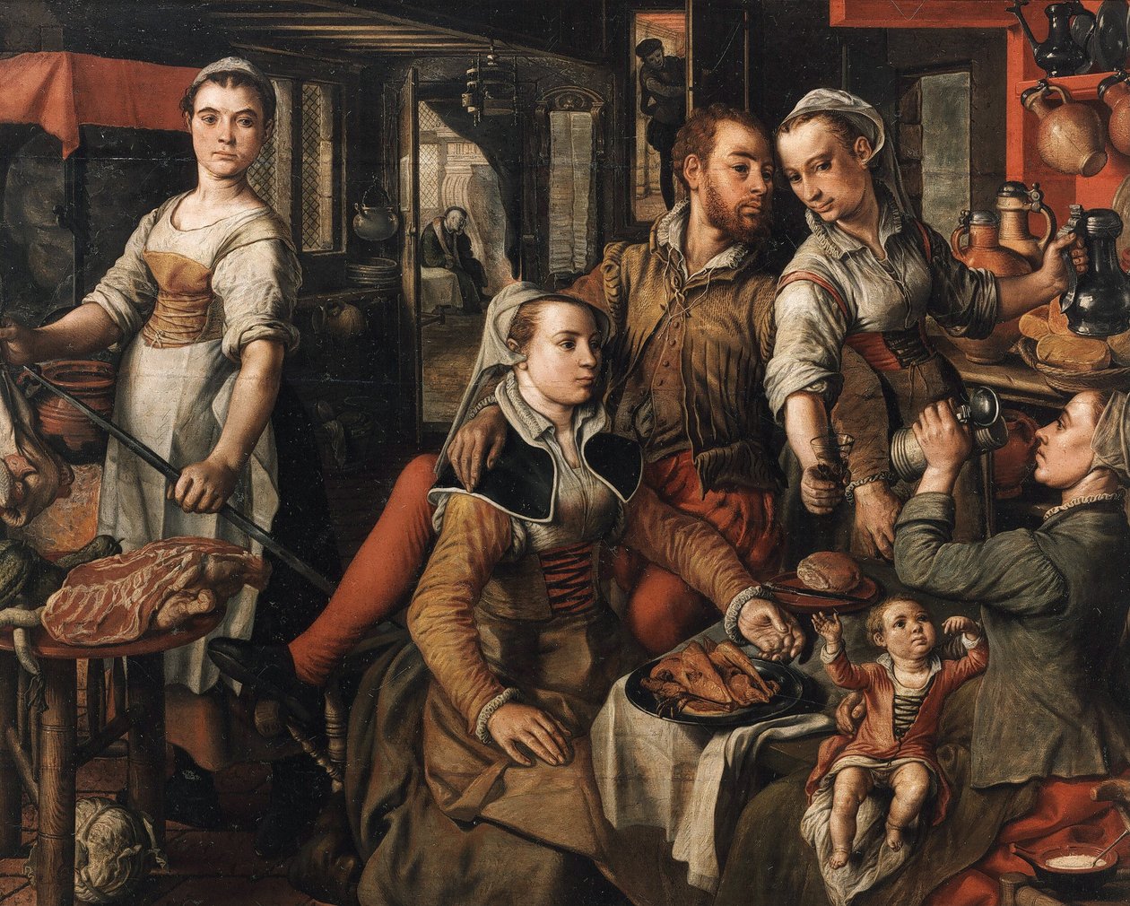 Alegoria zaniedbania Alegoria nieostrożności, 1563. autorstwa Joachim Beuckelaer