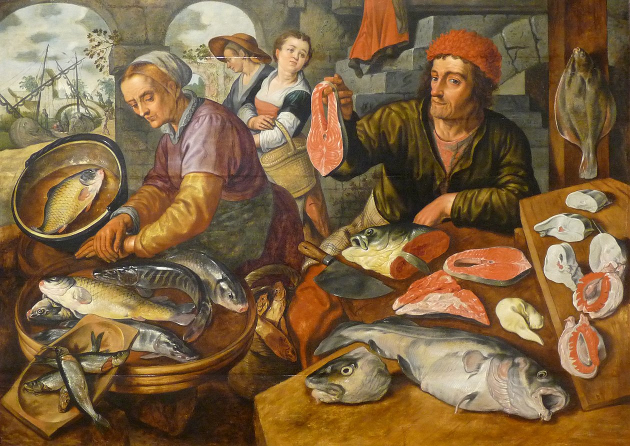 Francuski: Le Marché aux poissons Targ rybny autorstwa Joachim Beuckelaer
